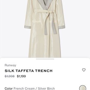 Tory Burch silk trench excellent condition